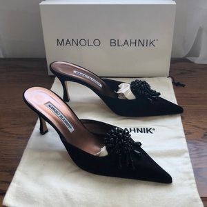 *Final Price* Manolo Blahnik Beaded suede mule